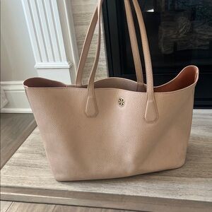 Tory Burch beige leather tote bag